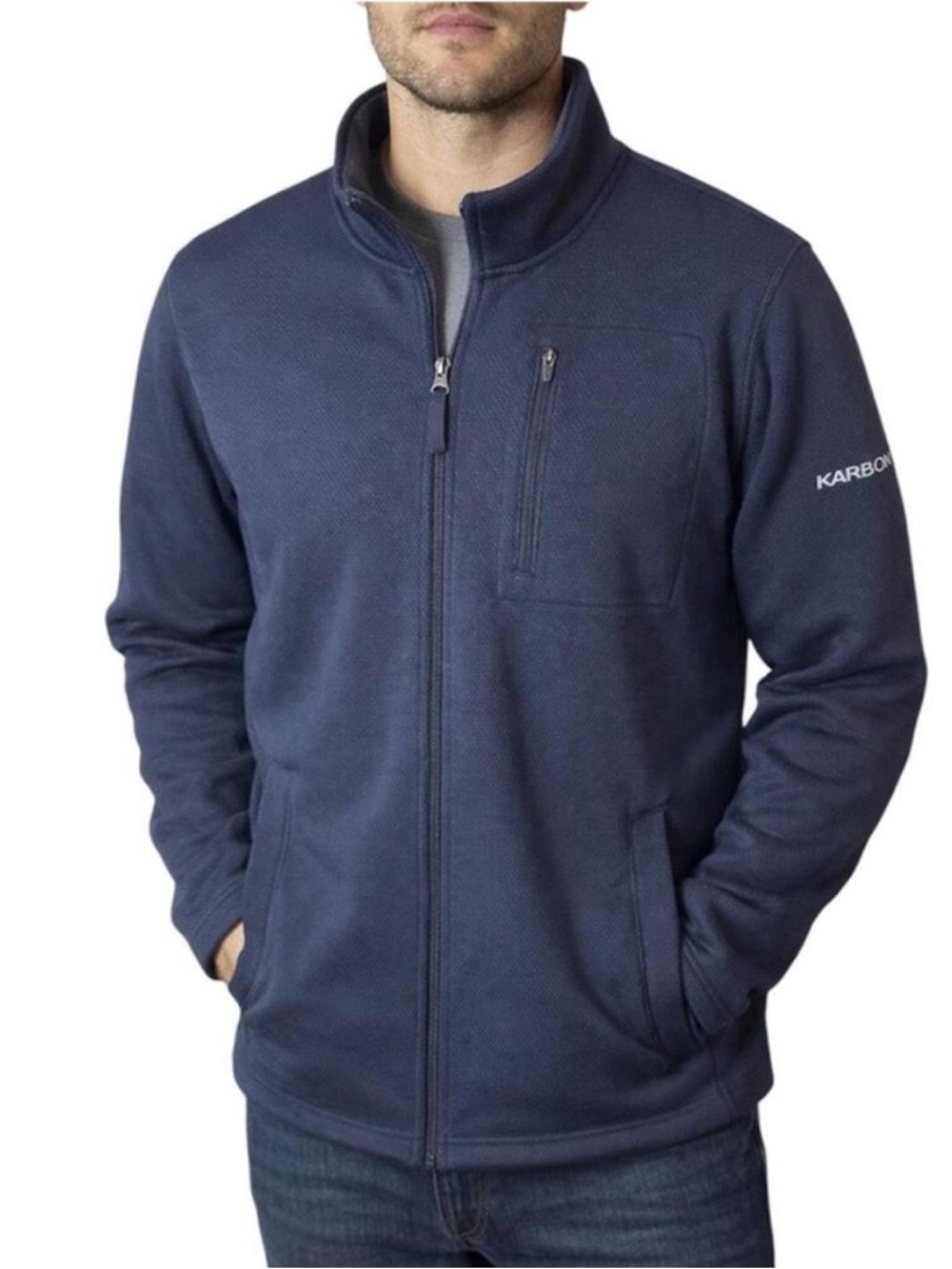 Karbon Men's Textured Fleece Full-Zip Jacket